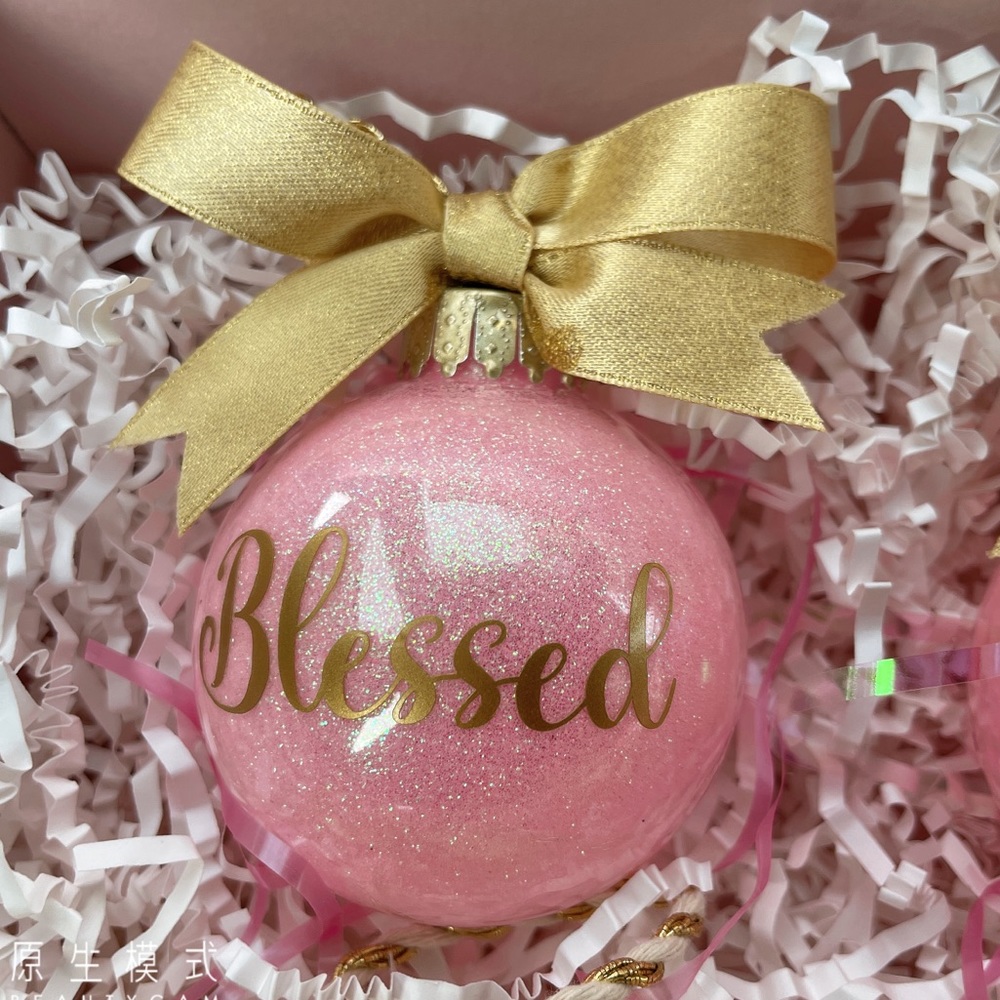 Personalized glitter holiday ornaments